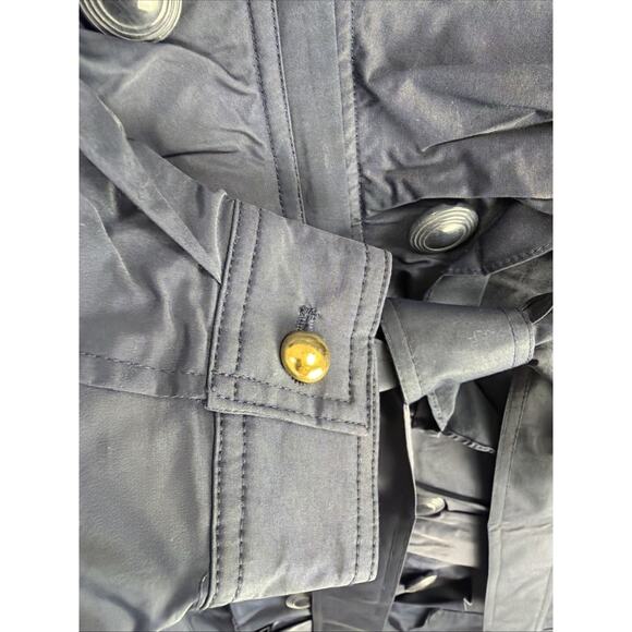 NWT CM Ciao Milano ITALY Navy Zip Up Ruffle Raincoat #0969 Size XL - Picture 2 of 5